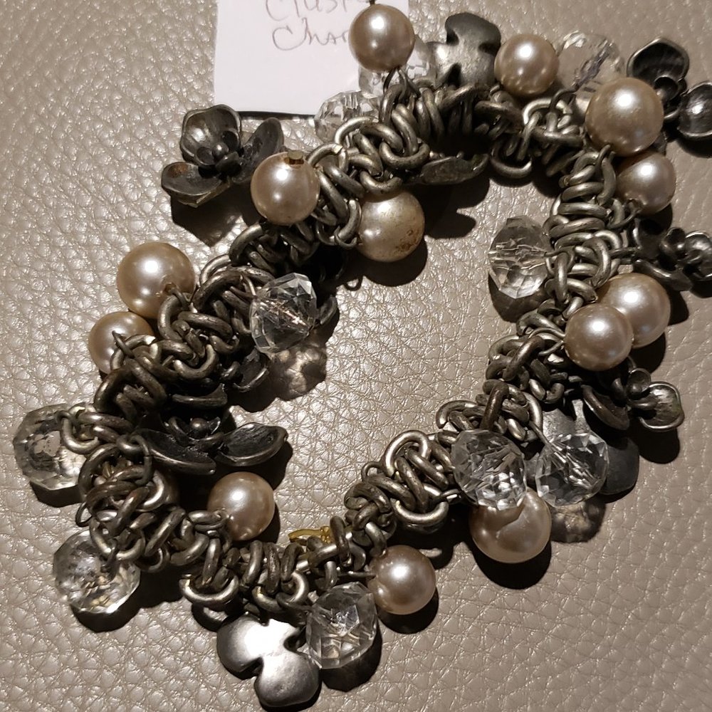 Stretch Band Chunky Bracelet with Dangles